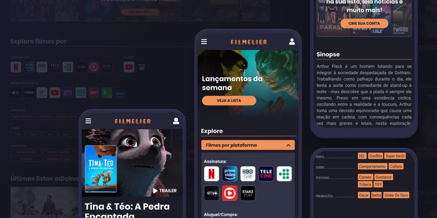 No rebrand do Filmelier em 2020, repensamos todo o UX do portal