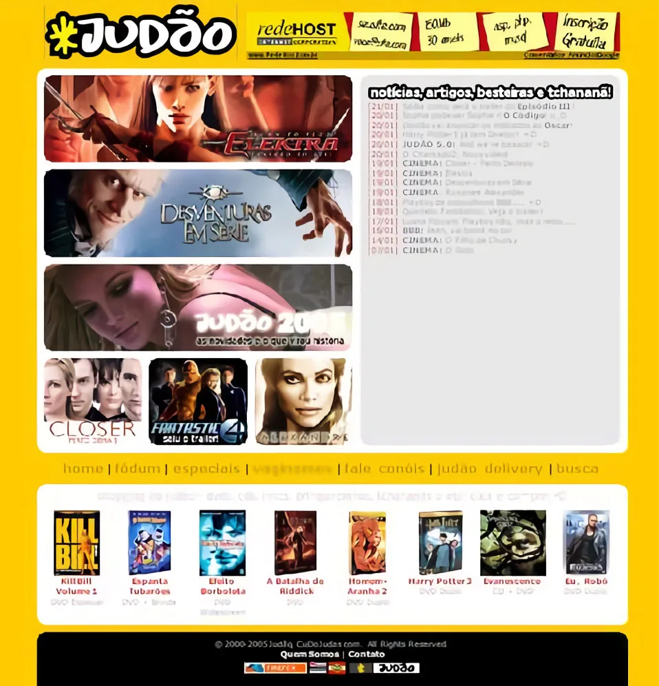 O JUDAO.com.br em meados da década de 2000